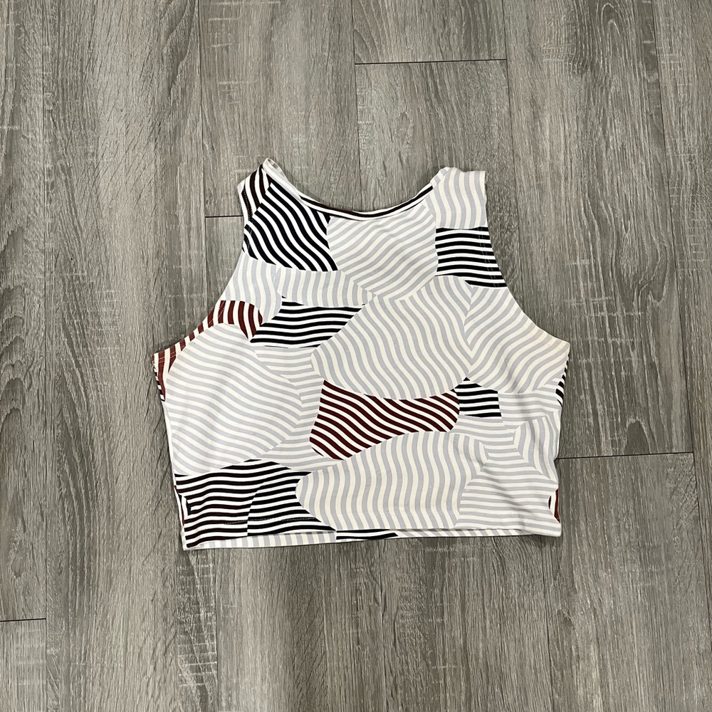 High neck cropped tank top